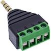 Inline Adattatore jack da 3,5 mm a 4 poli per blocco terminale per stereo e microfono, morsetto a vite audio, prototipazione di riparazione AV fai da te, 92504J
