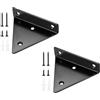 ieron Set di 2 staffe di supporto per mensole, multifunzionali, triangolari, galleggianti, resistenti, in metallo, con viti per scaffale, libreria, colore nero