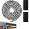 LIBAIDZ 1 Pezzi Guarnizione per Porta Stufa+4 Nastri,Guarnizione Stufa a Legna,Fibra di Vetro Corda Ignifuga per Stufa,per Camino,Stufe,Resistente Fino a 450-550℃(10mm*2m,Grigio)