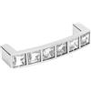 FTVOGUE Maniglia per Cassetto in Cristallo e Lega di Zinco, Moderna, 73x20x13 mm, Design Europeo, per Armadi e Mobili, Distanza Fori 64 mm, con Viti di Montaggio