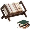 Zbozzba Libreria inclinabile in legno, piccola scrivania, organizer da scrivania, ripiano portaoggetti, organizer per libri, per soggiorno, casa, ufficio (marrone scuro)