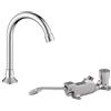 Homssy Kit rubinetto pedale acqua fredda/acqua calda con beccuccio verticale e tubo flessibile 1m