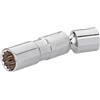 VIGOR Chiave a bussola per candelette V7016-12, 12 mm, 3/8 di pollice quadrato, con snodo e magnete, doppio esagono esterno, per spazi ristretti, per auto diesel e veicoli commerciali