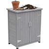 Relaxdays Tavolo da Giardinaggio con Mobile, Legno, Piano zincato, HxLxP: 90 x 75 x 40 cm, Grigio