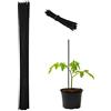 Relaxdays Set da 50 Bastoncini per Piante, Supporti per Rampicanti, Verdure, Ø 6mm, Fili da Legatura incl., 60 cm, Nero