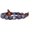 Tamashii bracciale 1 giro originale tibetano linea diamond cut realizzato con pietra naturale da 8 mm sodalite e cordoncino marrone.Unisex.Tg unica.BHS911-51