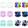 AVYRING 6 paia di dilatatori per orecchio in acrilico da 6 mm-16 mm, dilatatori per orecchio, tunnel per orecchio, multicolore, in plastica, gioielli per donne e uomini, Silicone