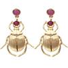 LongcreekX - Orecchini a forma di scarabeo da donna, gioielli con scarabeo insetto, orecchini pendenti coccinella, ipoallergenici, zinco lucido, Dangle