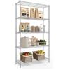 SONGMICS Scaffale Portaoggetti, Ripiani Regolabili, Scaffale di Stoccaggio, per Garage, Camera da Letto, Soggiorno, Cabina, Cucina, Dispensa, 5 Livelli, 30 x 90 x 161 cm, Argento LGR195EA01