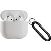 Native Union, custodia in silicone per AirPods 4 con moschettone in metallo, grigio