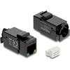 DeLOCK 86609, piatto, nero, RJ-45, LSA, femmina, femmina