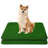 QKNOSM 2 pezzi per la toilette per cani, balcone, erba artificiale, lavabile, per cuccioli, riutilizzabili, per l'allenamento del prato, per cani di piccola taglia (46 x 36 cm)