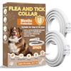 Inpumo Collare Antiparassitario Per Cani, Collare Antipulci e Zecche, Adatto a Cani di Tutte Le Taglie, Formula Naturale Sicura e Materiale Impermeabile, Durata 12 Mesi (2 pack)