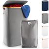 Lonbet - Cesto Grande Grigio - XL 100 Litri - Porta Biancheria Sporca con Coperchio - Portabiancheria Sporca con Manici