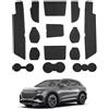 SHAOHAO Tappetini in Gomma Compatibili con Audi Q4 etron Q4 Sportback e-tron 2023-2026, Accessori Console Centrale Antiscivolo, Inserti Porta Bevande e Vani Portaoggetti Nero