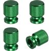 PATIKIL Cappucci Valvola Gomma in Alluminio Verde Universali 4pz | Cappucci Valvola Gomma, per Auto Bici SUV Veicoli, con Anello in Gomma O Universali