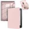 GIOPUEY Cover Compatibile con Kobo Clara Colour/Clara BW/Clara 2E, Flip Pelle + PC TPU Trasparente Case con Cinturino Guscio Rigido Posteriore - Pink