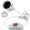 YINGAYOU Cavo Prolungatore Schuko con interruttore 16A 250V Prolunga Schuko Corta con Interruttore 90 Gradi Impermeabile, 2AC IP44, Adatta per Ambienti Interni o Esterni (Bianco, 0.5 m)