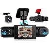 Rimoody 4 Canali Dashcam Auto 360°, 4 Telecamera HD 1080P Anteriore e Posteriore Sinistra Destra, 2 Pollici IPS Schermo Dash Cam con Visione Notturna 8 IR/Loop Video/24H Parcheggio Monitor