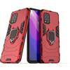 MaiJin LuluMain Compatibile con Xiaomi Mi 10 Lite 5G Cover, Custodia Armor Anello Cavalletto (Funziona con il Supporto Magnetico per Auto) Case Paraurti (Rosso)