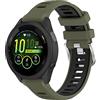 Yikamosi Compatibile con Garmin Forerunner 265S Cinturino per Donne,Doppio colore Sgancio Rapido Silicone Chiusura in acciaio inossidabile Cinturino di Ricambio per Forerunner 265S,Verde Militare/Nero