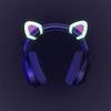sciuU Orecchie Gatto per Cuffie Gaming, Decorazione Silicone, Fluorescente | Decorazione in morbido silicone elastico per streaming e feste, Cat Ears vestibilità aderente per archetto 2,8-3,8cm