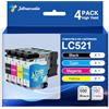Jettruemedia LC521 LC521VAL Cartuccia Compatibili con Brother LC 521 Multipack Cartucce per Brother DCP-J1310DW DCP-J1360DW DCP-J1460DW DCP-J1313DW DCP-J1260W J1310DW J1360DW J1460DW (Confezione da 4)
