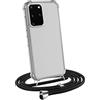 MyGadget Cover per Samsung Galaxy S20 Plus - Custodia con Corda - Case con Cordino Trasparente Antiurto con Laccio | Tracolla - Practical Stylish - Nero