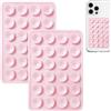 AZXYI Confezione da 2 supporti a ventosa in silicone per telefono, supporto per telefono con ventosa adesiva in silicone, presa antiscivolo per cellulare, supporto forte per selfie e video (rosa
