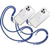 TBOC 2X Cordino Catenella Laccio Strap Porta Cover [Blu Elettrico] con Toppa Plastica [Bianco Ice] per Telefono Cellulare Collo - Tracolla Catenina con Cordini Cellulari Accessori Universale Laccetti