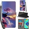 PHINIENLAND Cover per Xiaomi Redmi Note 9 Pro / 9 Pro Max Case PU Pelle Custodia [Kickstand] [Chiusura magnetica] [Slot per Schede], Portafoglio Flip Custodia per Redmi Note 9S,Montagna