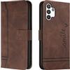 Bravoday Cover per Galaxy A04 / Galaxy A04S / Galaxy A13, Flip Custodia in Pelle PU Portafoglio Custodia per Galaxy A04 / A04S / A13, con Slot per Schede, Marrone