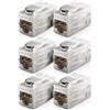deleyCON 6 Pezzi CAT 7 Accoppiamento Keystone Metallo 2x RJ45 Jack Connettore per RJ45 Patch Cable 600 MHz 10 Gbps LAN DSL Ethernet e Utilizzabile Come Keystone - Argento