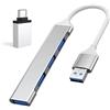 Ruhza Kafeiya Hub Multiporta 4 In 1 Con 1 Porta USB 3.0, 3 Porte USB 2.0, Adattatore Per Trasferimento Dati, Compatibile Con PC, Laptop, MacBook, Chiavetta e Altri Dispositivi