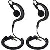 HYSHIKRA Cuffie con gancio, jack da 3,5 mm, One Ear, clip di supporto, a forma di G, per radio (2 pezzi) (connettore a 90°)