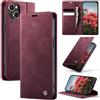 Cracedily Cover per iPhone 14 Case, Libro Custodia Portafoglio Premium Pelle PU, Slot Scheda, RFID Shieldon, Chiusura Magnetico Aletta Antiurto Case Custodia per iPhone 14, Rosso