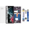 It'Go ORIGINAL Display OLED completo per Samsung S22 Ultra 5G S908 con lettore di impronte LCD, schermo touchscreen sostitutivo con kit di attrezzi, nero, con cornice, alta qualità