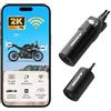 INNOVV K6 Dashcam Moto, Dual Channel QHD 2K + 1080P, IP67, impermeabile, mini telecamera per moto con Wi-Fi, 120 ¡ã Golden Angel, rilevamento sensore G, supporta 256 GB (scheda SD non inclusa)