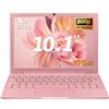 LONGEVINCE Mini Laptop 10 Pollici, Celeron N4000, Display HD, WiFi Dual Band, Bluetooth 5.0, 2×USB 3.0, Type-C, Mini HDMI, Webcam, Win 11 Pro, Tastiera Italiana, 0,79 kg (Oro Rosa,8GB DDR4, 256GB SSD)