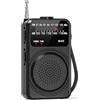 Tendak Radio Portatile FM/AM, Radiolina Portatile Piccola con Eccellente Ricezione, Mini Radio a Pile Supporta Batterie Sostituibili (AA)