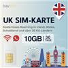 travSIM Scheda SIM UK | 10 GB di dati con velocità 4G/5G | Utilizzare la scheda SIM per l'Europa nel Regno Unito e in 30+ paesi dell'UE | Il piano sulla carta SIM per l'Europa è valido per 30 giorni