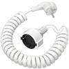 Frogetu Prolunga Estensibile a Spirale,Cavo Prolunga Estensibile,Cavo di Prolunga Schuko 3 m,3 x 1 mm²,Cavo a Spirale,per Casa,Ufficio,Esterno