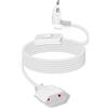 GELRHONR Cavo di prolunga con interruttore, bianco 90 gradi, 250 V, 2,5 A, per elettrodomestici, lampade, TV, cavo di alimentazione PC Euro (lunghezza 2 m)