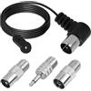 JiaHeHe Antenna radio FM FM FM 75 Ohm con accoppiamento coassiale, antenna da camera a dipolo per ricevitore stereo e home theater, incluso adattatore coassiale a spina F, trasmissione stabile del segnale