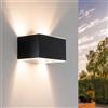 Ledvion - Lampada da Parete LED Solare, 2W, 60 Lumen, 3000K, IP44, Nera, Lampada da Esterno, Lampada Solare Decorativa, Illuminazione da Giardino