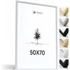 Heimlich® - Cornice per foto - 50x70 cm, Legno di quercia, Bianco - Grande cornice per collage fai da te con copertura in foglio di plastica - Solo espositore da parete