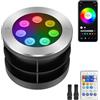 Yotivki Faretti Incasso LED da Esterno IP67 - 16M Colori RGBCW, Bluetooth APP e Telecomando, 2700-6500K Dimmerabili, 50 Modalità Scene, 304 Acciaio Inox