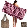 KDFSSIPE Asciugamano Leopardato Per Spiaggia,Asciugamano Leopardato Grande,Da Donna e Uomo, Telo Mare In Microfibra, Per Viaggi Palestra,Design Moda Con Stampa,2pcs (pink)