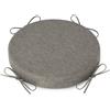AddGrace Cuscini rotondi per sgabelli da bar con lacci, set di 1 cuscino antiscivolo 31x31 cm, cuscini lavabili per sedia con copertura rimovibile lavabile, grigio chiaro