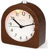 aboveClock Sveglia Analogica da Comodino in Legno, Sveglia da Comodino Vintage con Snooze, Nessun ticchettio, Sveglia a batteria Silenziosa con Luce Notturna - Marrone Scuro